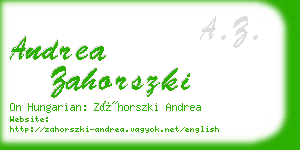 andrea zahorszki business card